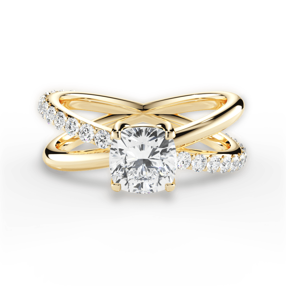 Jennifer Cushion Cut Lab Grown Diamond 18Kt Yellow Gold Engagement Ring