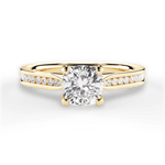 Elena Cushion Cut Lab Grown Diamond 18Kt Yellow Gold Engagement Ring