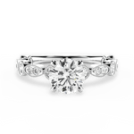 Edith Round Cut Lab Grown Diamond 14Kt White Gold Engagement Ring
