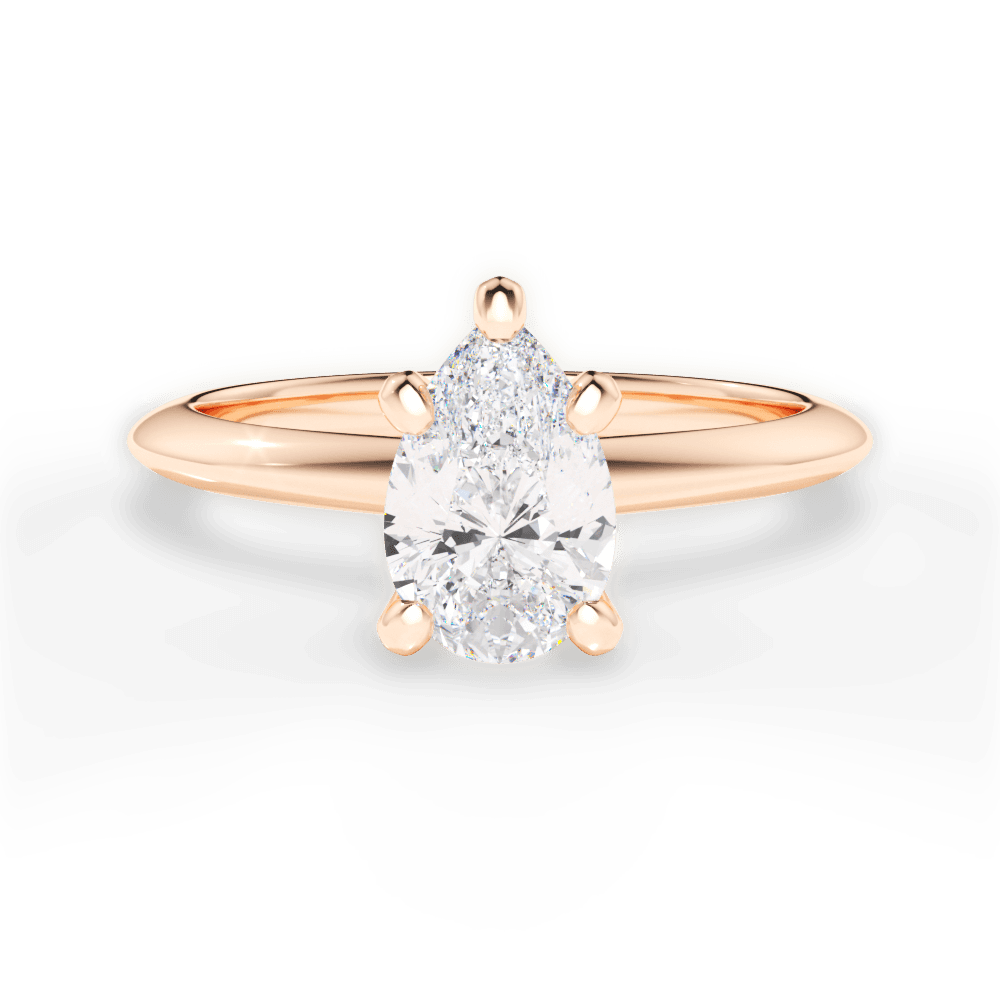 Casey Pear Cut Lab Grown Diamond 18Kt Rose Gold Engagement Ring