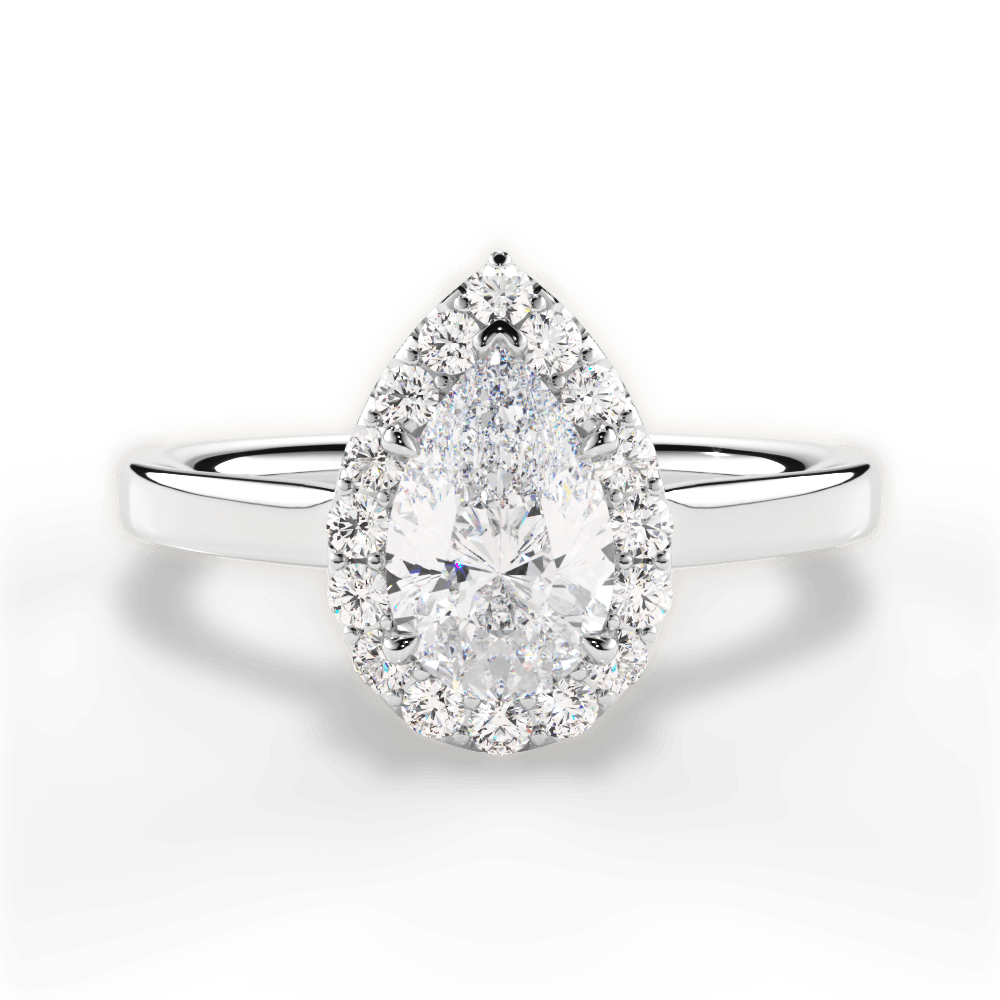 Fiona Pear Cut Lab Grown Diamond 18Kt White Gold Engagement Ring