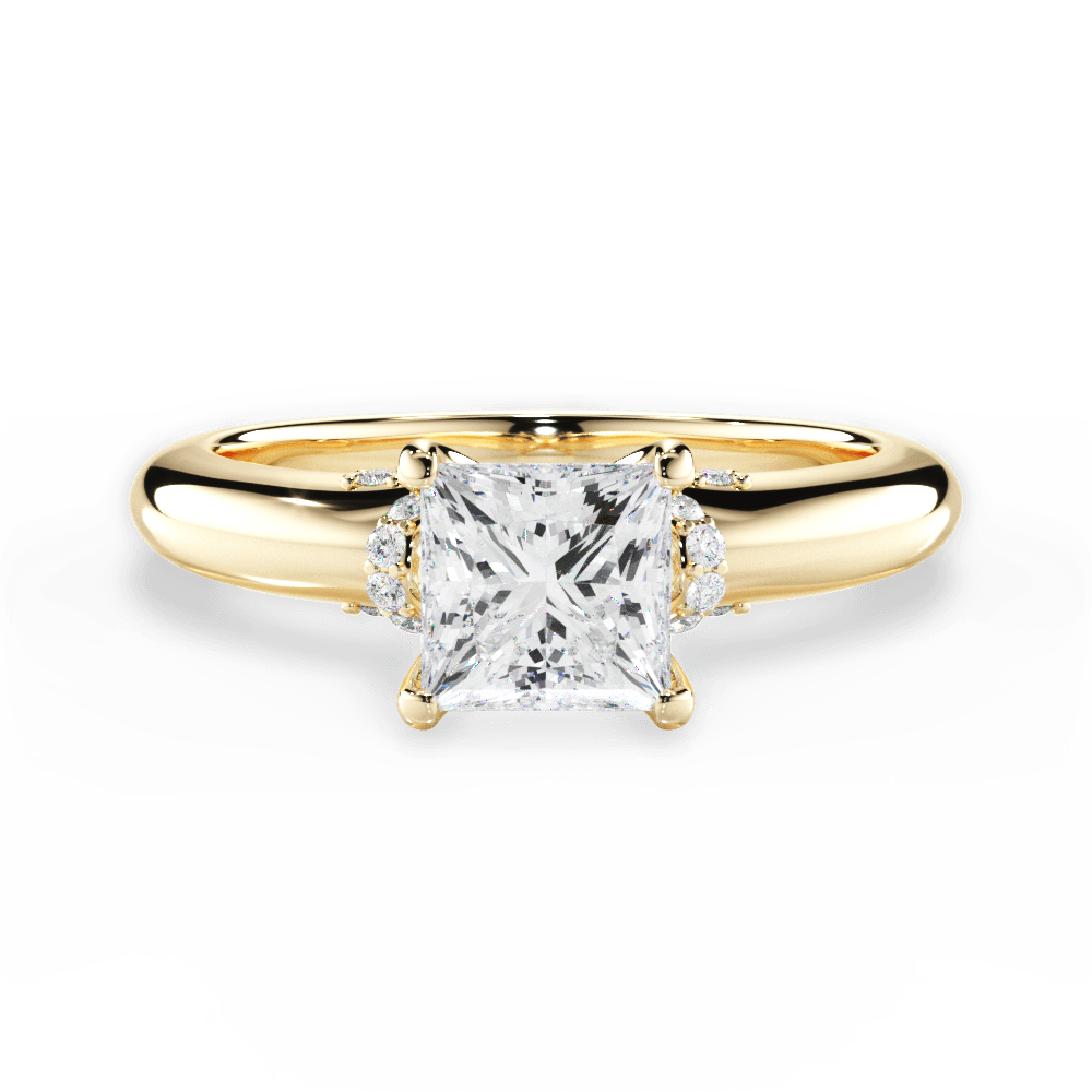 Florence Princess Cut Lab Grown Diamond 18Kt Yellow Gold Engagement Ring
