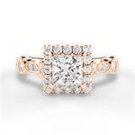 Irene Princess Cut Lab Grown Diamond 18Kt Rose Gold Engagement Ring
