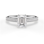 Janet Emerald Cut Lab Grown Diamond 18Kt White Gold Engagement Ring