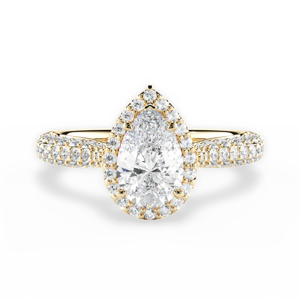 Lucy Pear Cut Lab Grown Diamond 18Kt Yellow Gold Engagement Ring