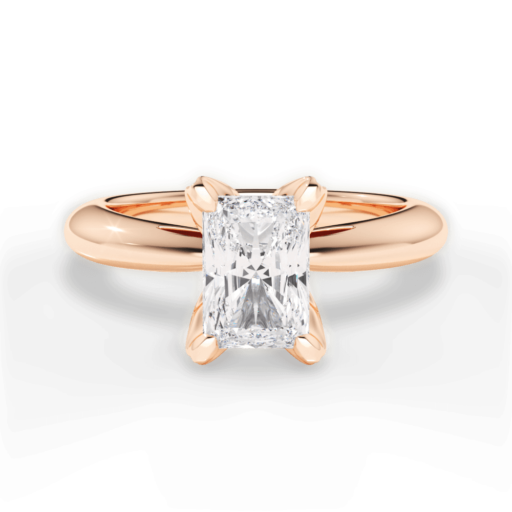 Elaine Radiant Cut Lab Grown Diamond 18Kt Rose Gold Engagement Ring
