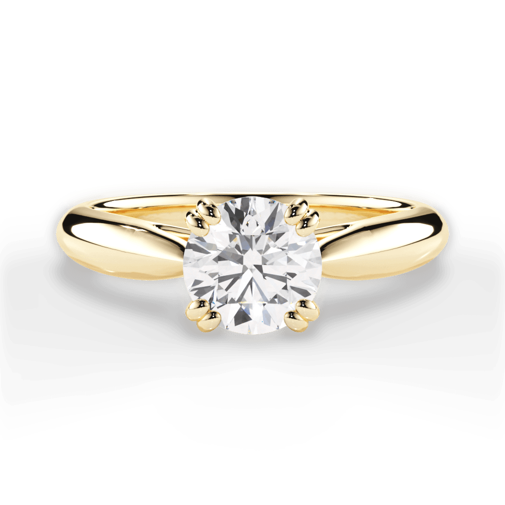 Gillian Round Cut Lab Grown Diamond 18Kt Yellow Gold Engagement Ring