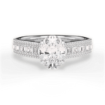 Lynn Oval Cut Lab Grown Diamond 14Kt White Gold Engagement Ring