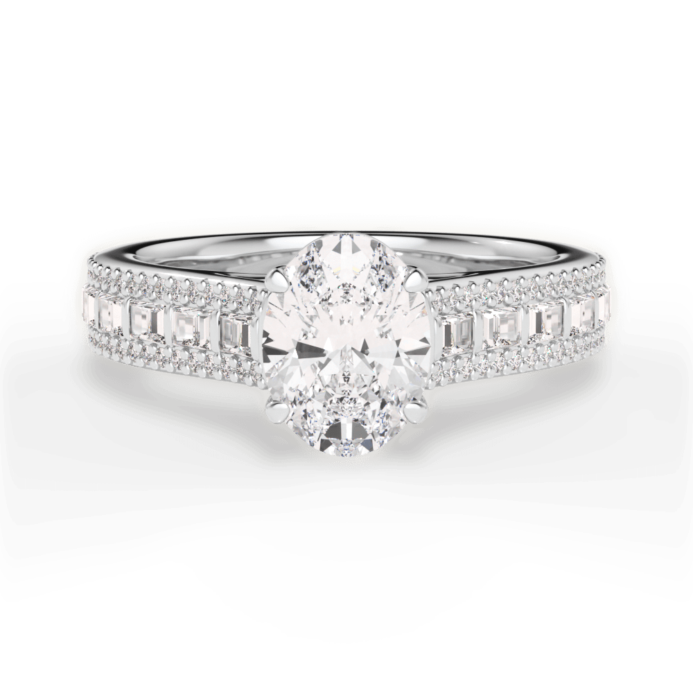 Lynn Oval Cut Lab Grown Diamond Platinum Engagement Ring