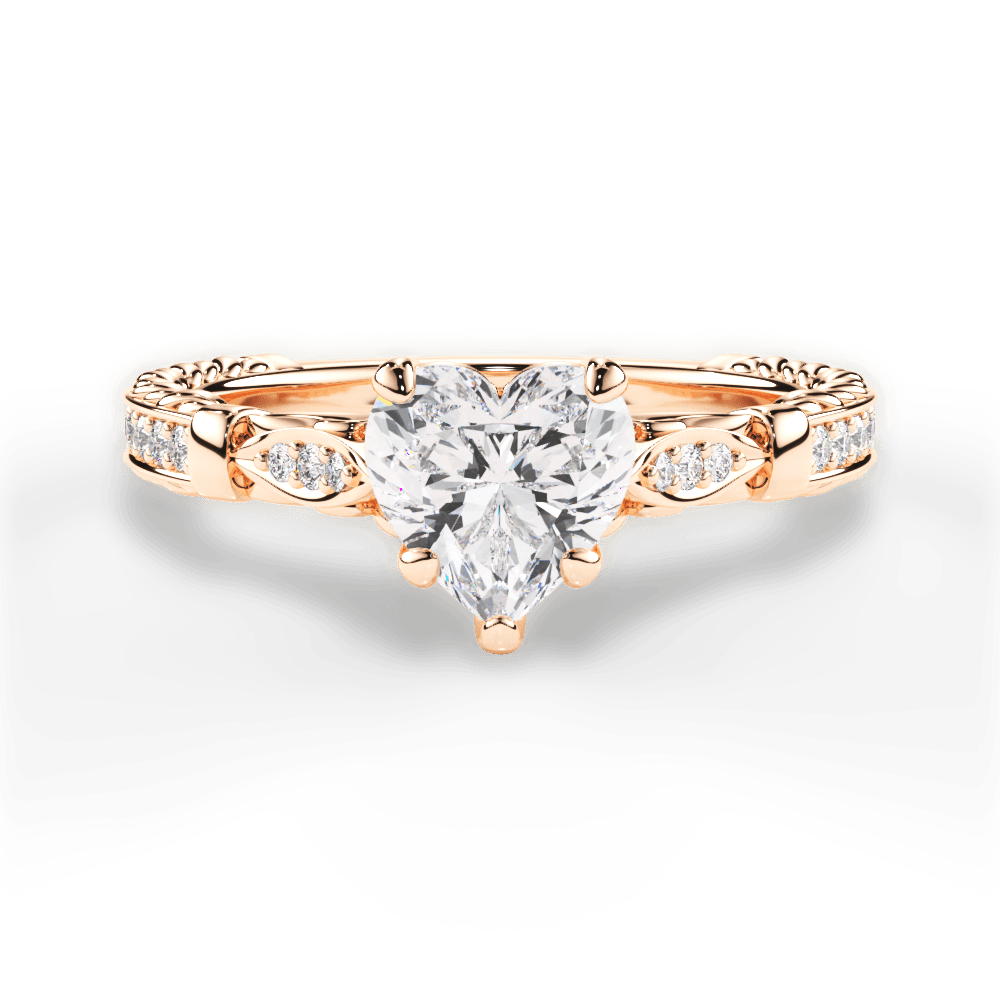 Gabriela Heart Cut Lab Grown Diamond 18Kt Rose Gold Engagement Ring