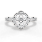 Hayley Asscher Cut Lab Grown Diamond 14Kt White Gold Engagement Ring