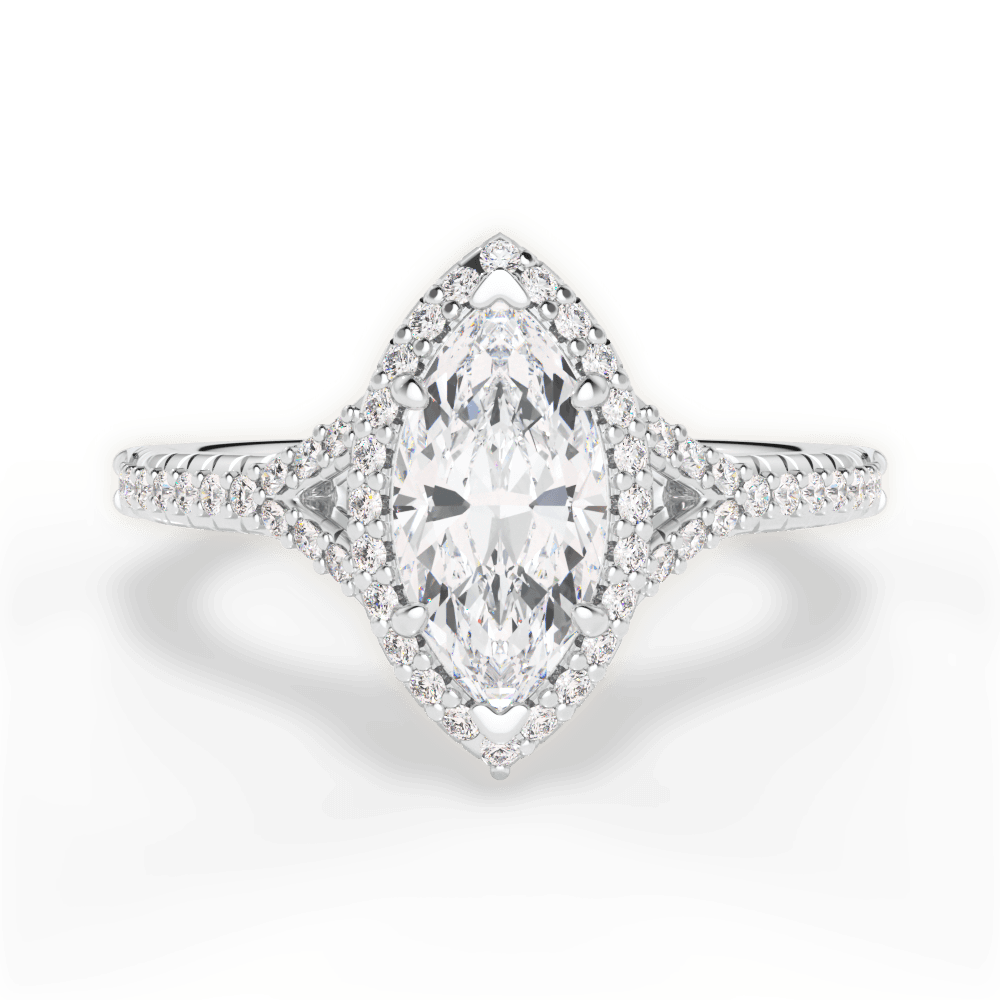 Judy Marquise Cut Lab Grown Diamond Platinum Engagement Ring