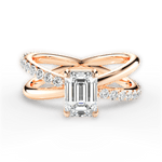 Jennifer Emerald Cut Lab Grown Diamond 18Kt Rose Gold Engagement Ring