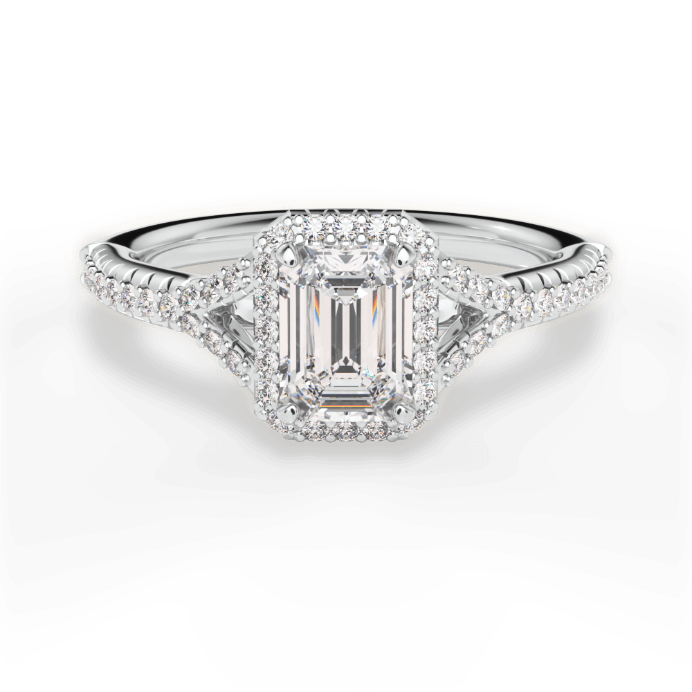Judy Emerald Cut Lab Grown Diamond Platinum Engagement Ring