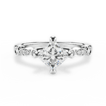 Catherine Princess Cut Lab Grown Diamond 14Kt White Gold Engagement Ring