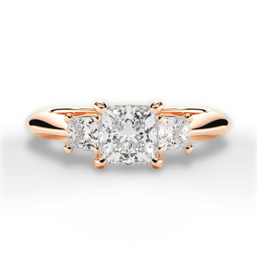 Dorothy Princess Cut Lab Grown Diamond 18Kt Rose Gold Engagement Ring