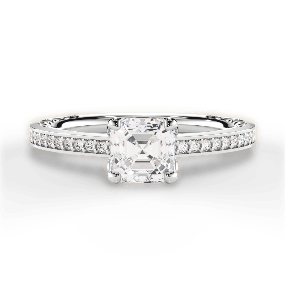 Donna Asscher Cut Lab Grown Diamond 14Kt White Gold Engagement Ring