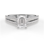 Jessica Emerald Cut Lab Grown Diamond Platinum Engagement Ring