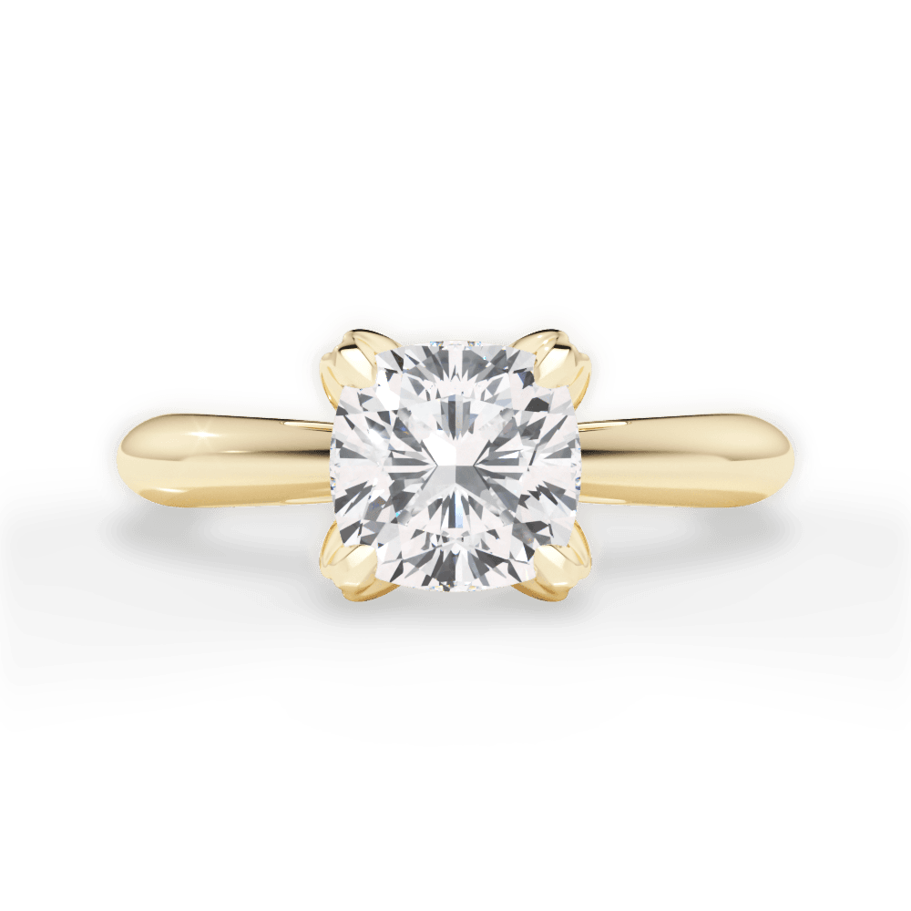 Elaine Cushion Cut Lab Grown Diamond 18Kt Yellow Gold Engagement Ring