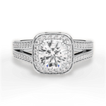 Mackenzie Round Cut Lab Grown Diamond Platinum Engagement Ring