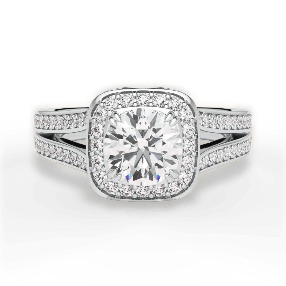Mackenzie Round Cut Lab Grown Diamond Platinum Engagement Ring