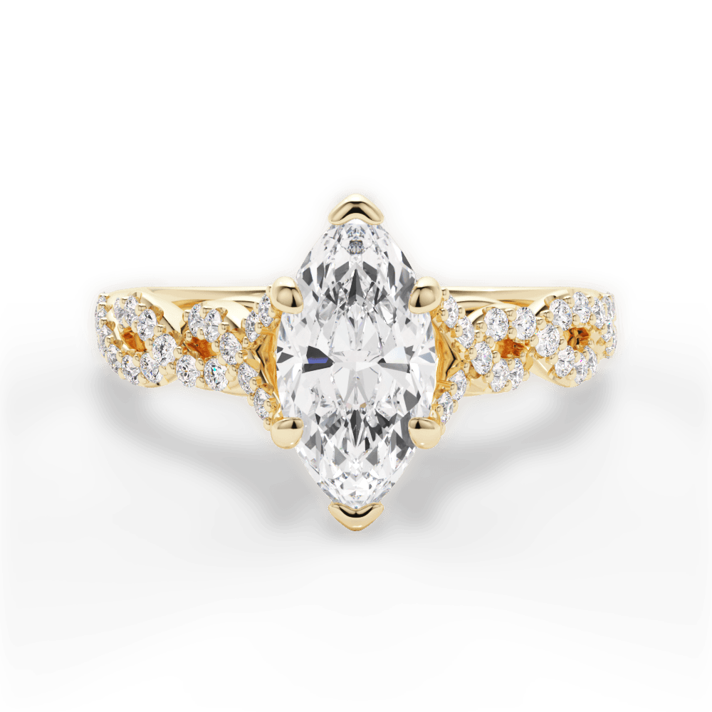 Justine Marquise Cut Lab Grown Diamond 18Kt Yellow Gold Engagement Ring