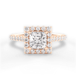 Leah Princess Cut Lab Grown Diamond 18Kt Rose Gold Engagement Ring