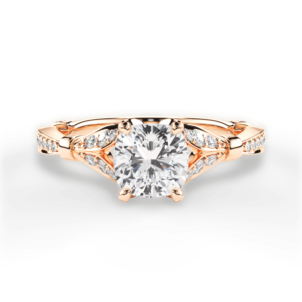 Geraldine Cushion Cut Lab Grown Diamond 18Kt Rose Gold Engagement Ring