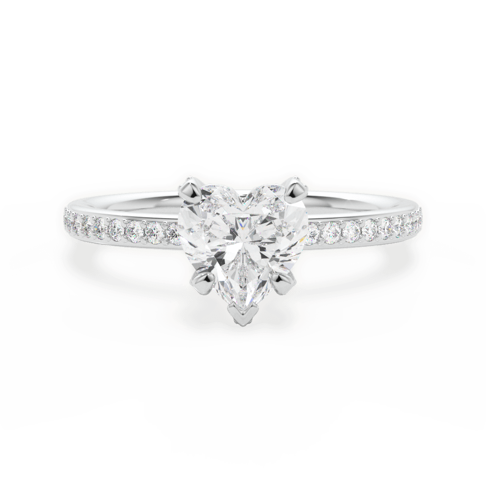 Janice Heart Cut Lab Grown Diamond 14Kt White Gold Engagement Ring