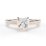 Frances Heart Cut Lab Grown Diamond 18Kt Rose Gold Engagement Ring
