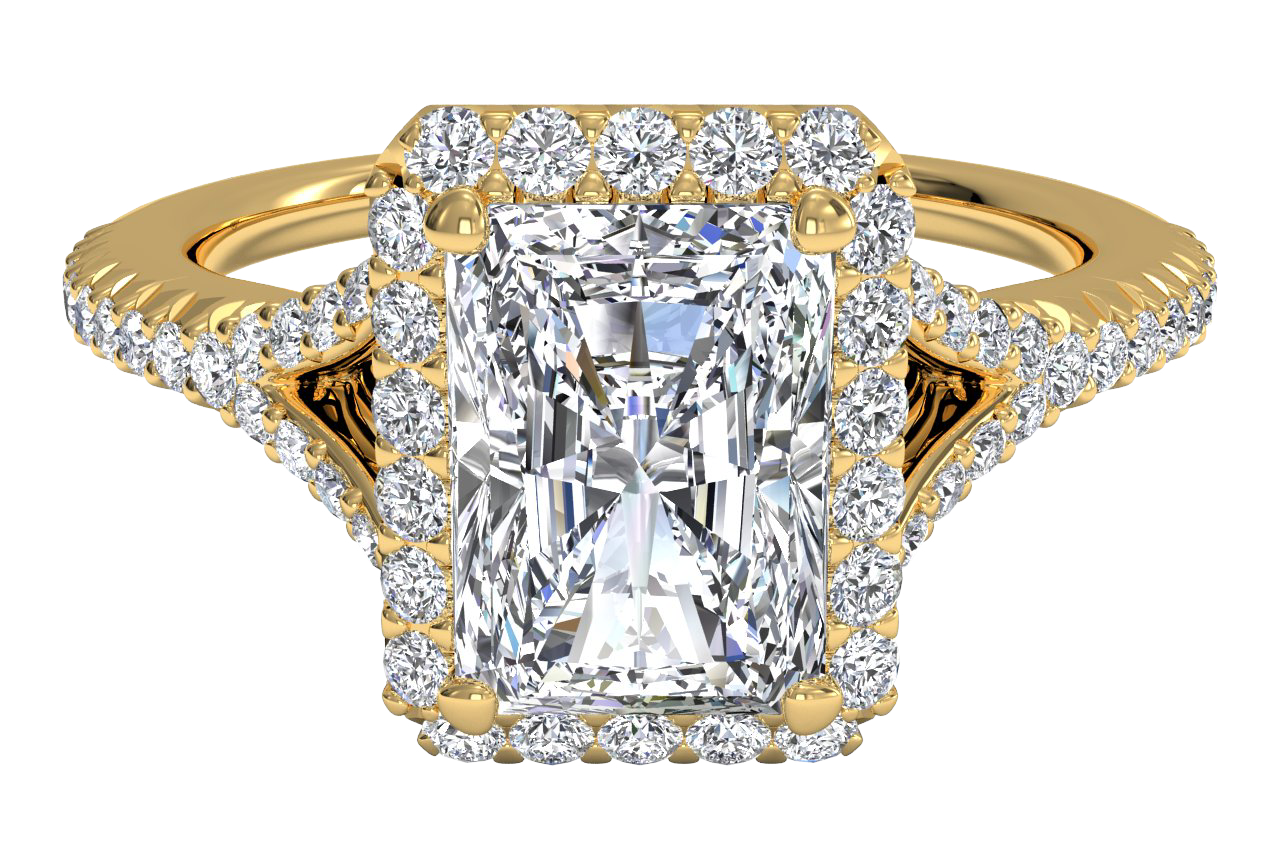 Judy Radiant Cut Lab Grown Diamond 18Kt Yellow Gold Engagement Ring