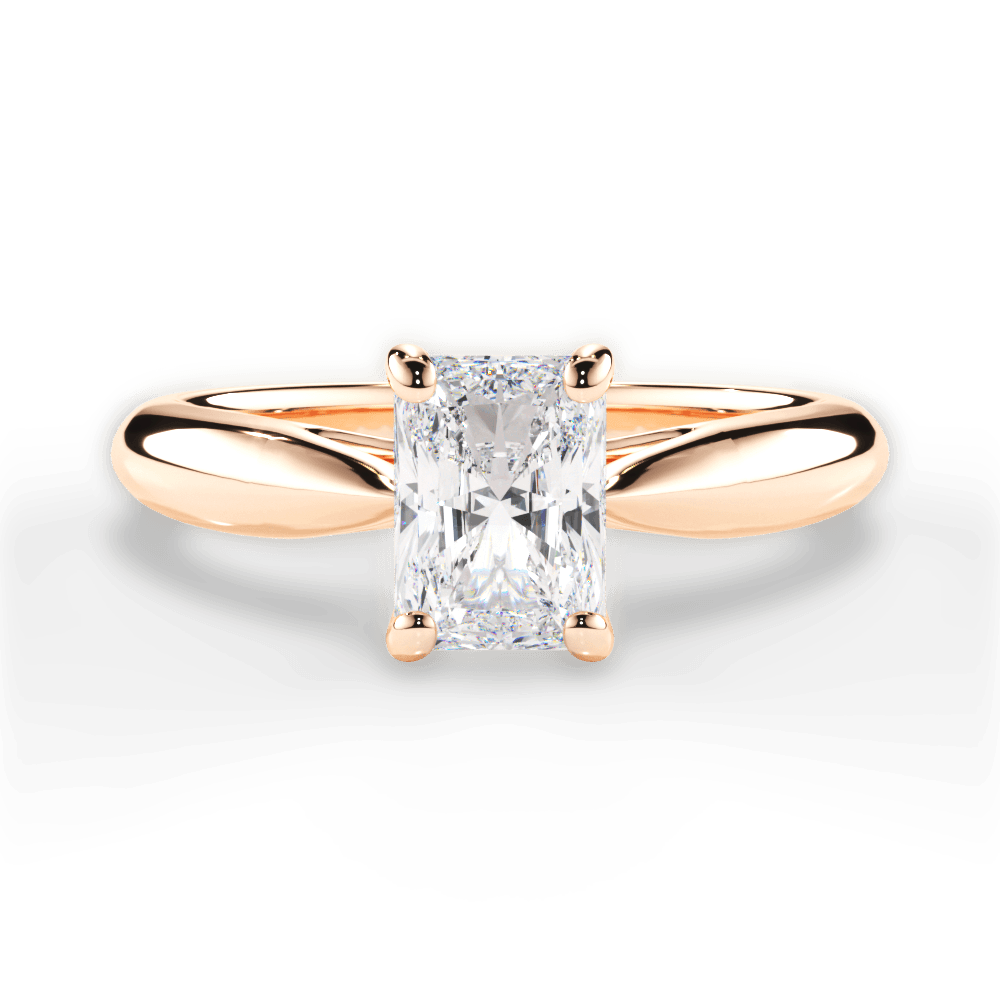 Colleen Radiant Cut Lab Grown Diamond 18Kt Rose Gold Engagement Ring