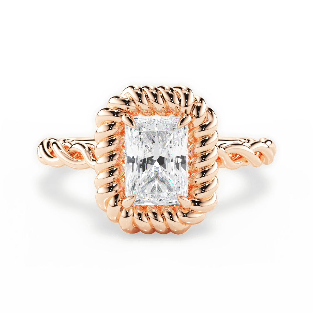 Belinda Radiant Cut Lab Grown Diamond 18Kt Rose Gold Engagement Ring