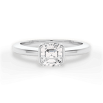 Bridget Asscher Cut Lab Grown Diamond Platinum Engagement Ring
