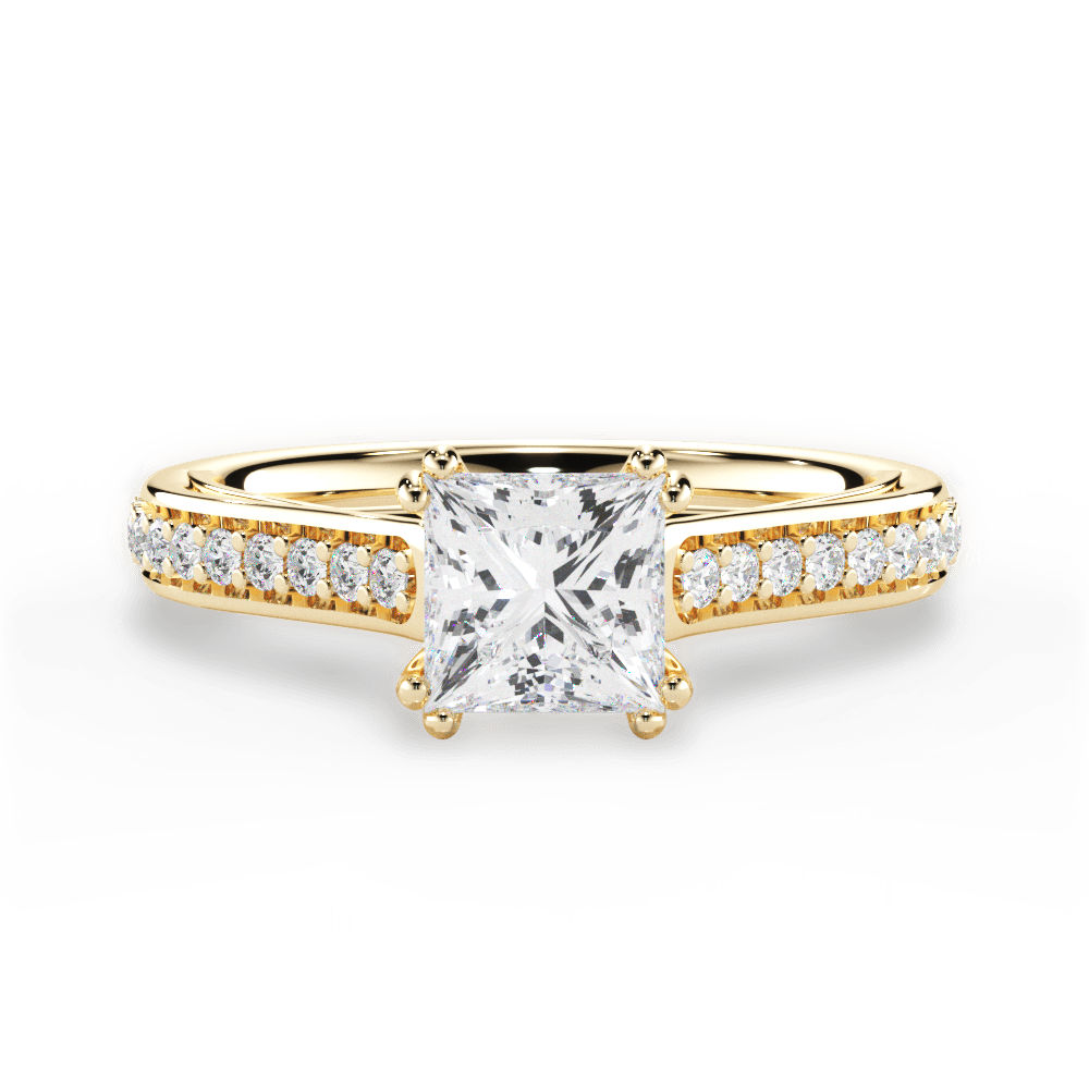 Deborah Princess Cut Lab Grown Diamond 18Kt Yellow Gold Engagement Ring