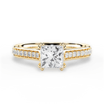 Deborah Princess Cut Lab Grown Diamond 18Kt Yellow Gold Engagement Ring