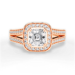 Mackenzie Asscher Cut Lab Grown Diamond 18Kt Rose Gold Engagement Ring