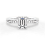 Katelyn Emerald Cut Lab Grown Diamond 18Kt White Gold Engagement Ring