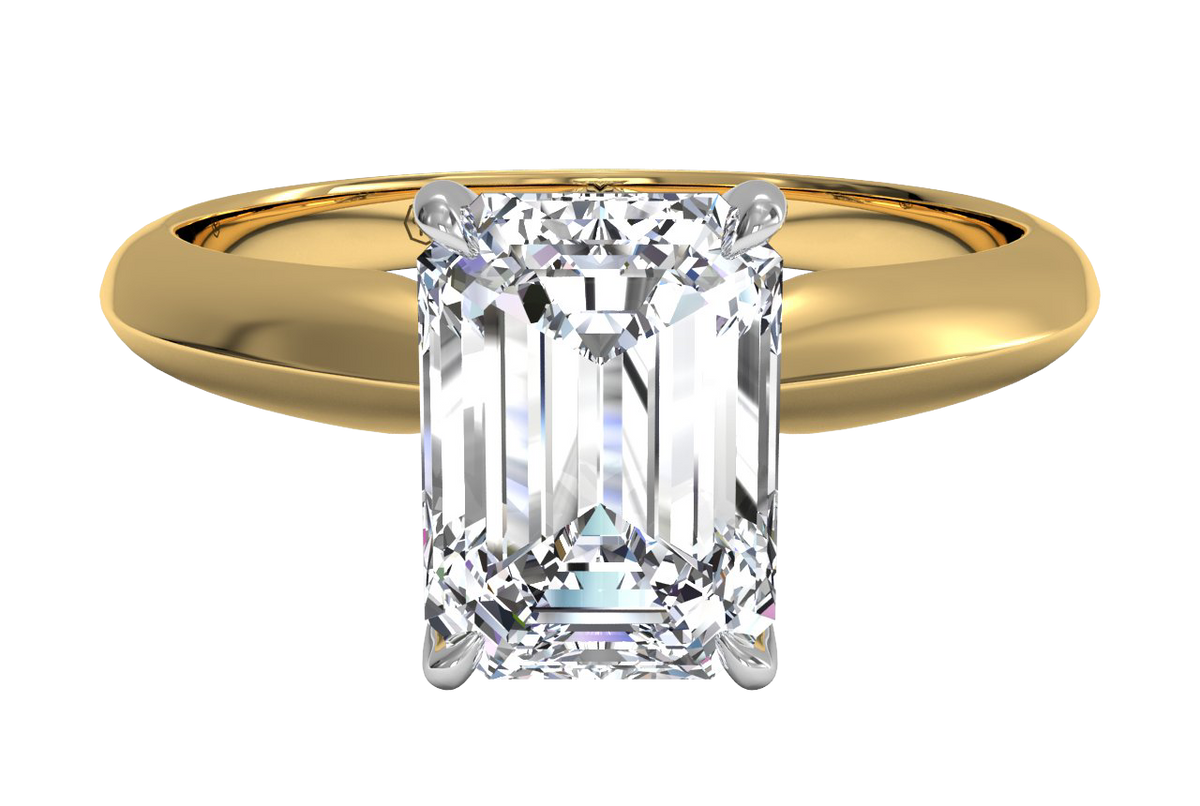 Amanda Emerald Cut Lab Grown Diamond 18Kt Yellow Gold Engagement Ring