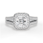 Mackenzie Asscher Cut Lab Grown Diamond 18Kt White Gold Engagement Ring