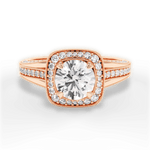 Lillian Round Cut Lab Grown Diamond 18Kt Rose Gold Engagement Ring