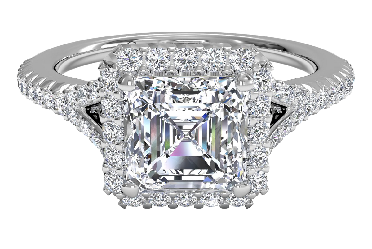 Judy Asscher Cut Lab Grown Diamond Platinum Engagement Ring