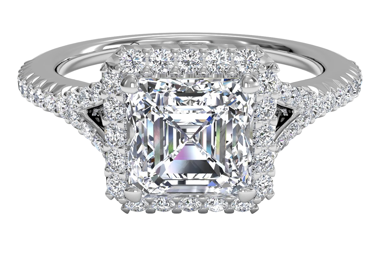 Judy Asscher Cut Lab Grown Diamond Platinum Engagement Ring