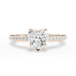 Joan Heart Cut Lab Grown Diamond 18Kt Rose Gold Engagement Ring
