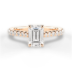 Dana Emerald Cut Lab Grown Diamond 18Kt Rose Gold Engagement Ring