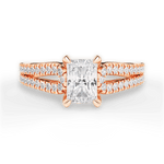 Jessica Radiant Cut Lab Grown Diamond 18Kt Rose Gold Engagement Ring