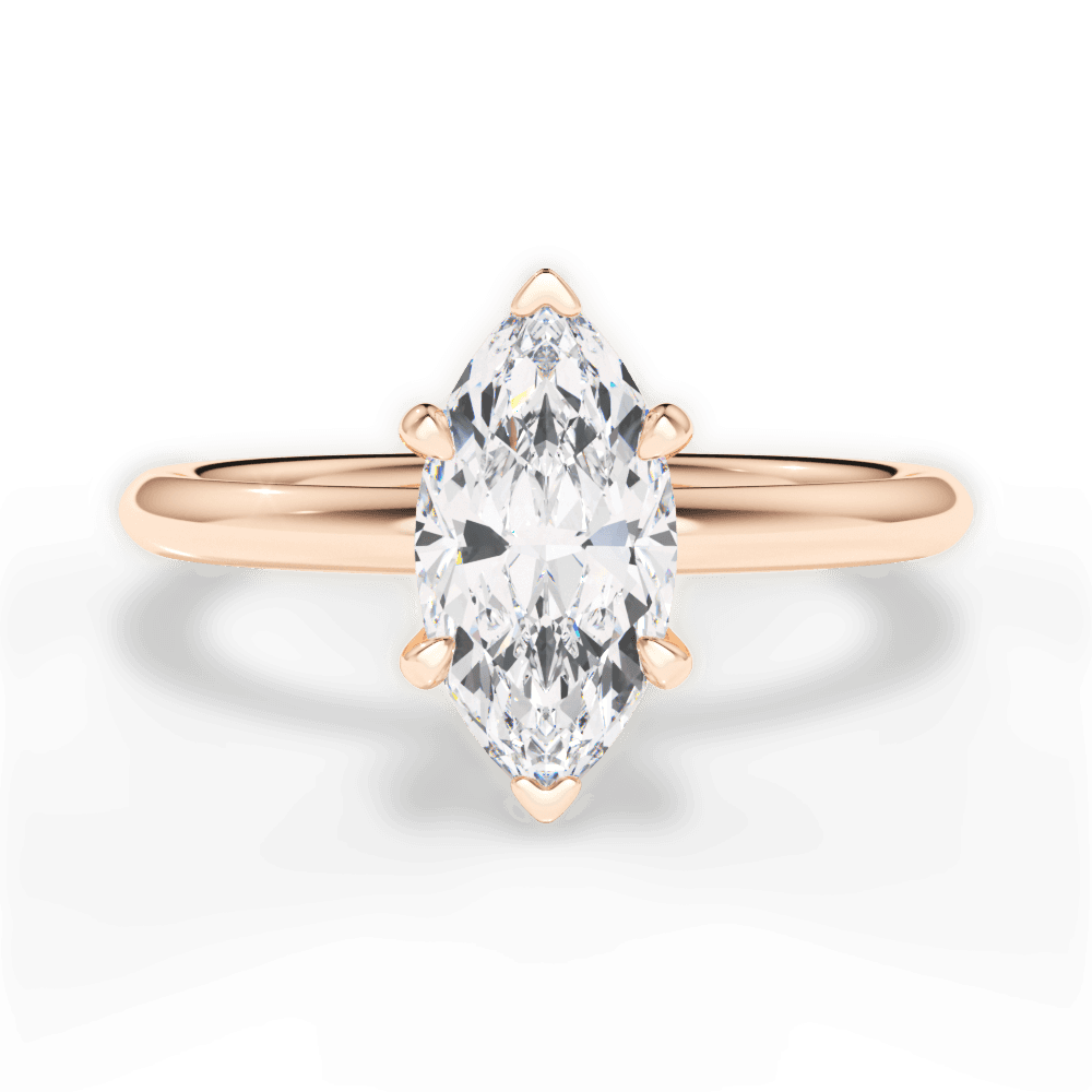 Brenda Marquise Cut Lab Grown Diamond 18Kt Rose Gold Engagement Ring