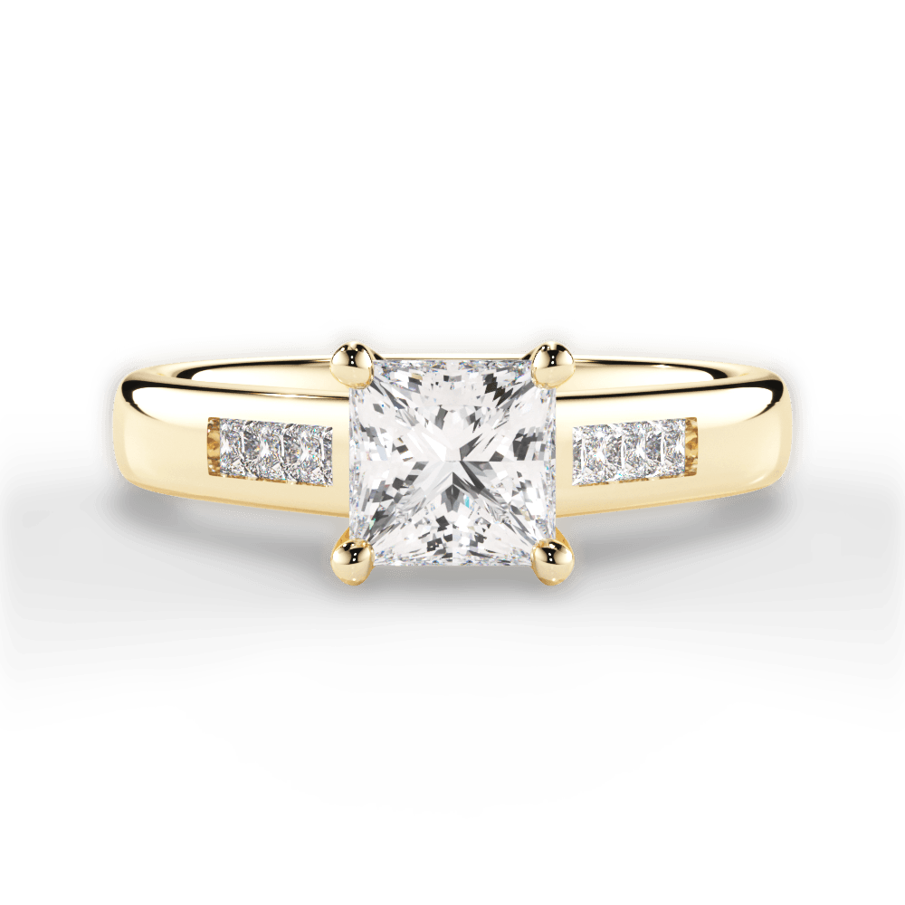 Brittany Princess Cut Lab Grown Diamond 18Kt Yellow Gold Engagement Ring