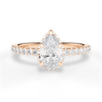 Isabella Pear Cut Lab Grown Diamond 18Kt Rose Gold Engagement Ring