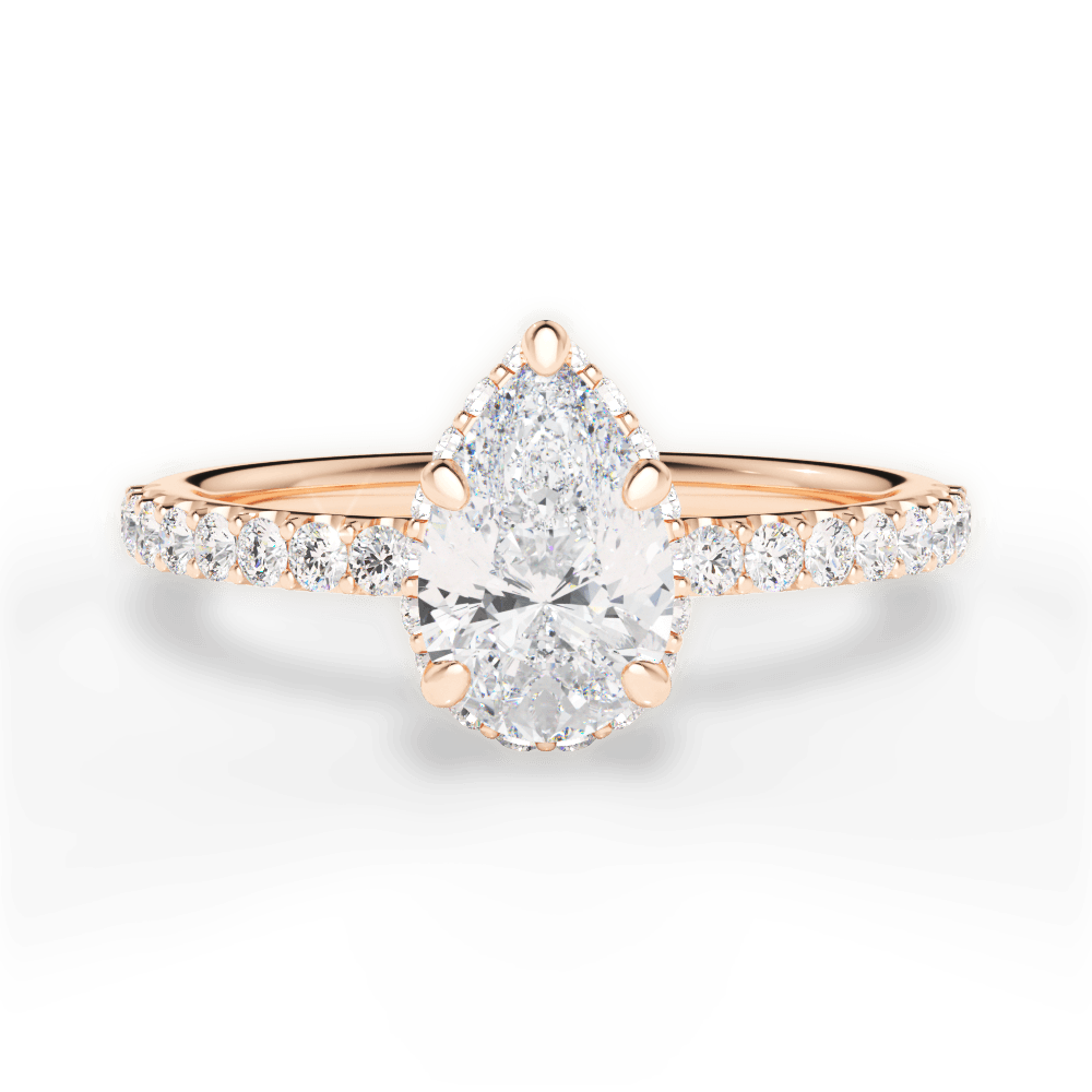 Isabella Pear Cut Lab Grown Diamond 18Kt Rose Gold Engagement Ring